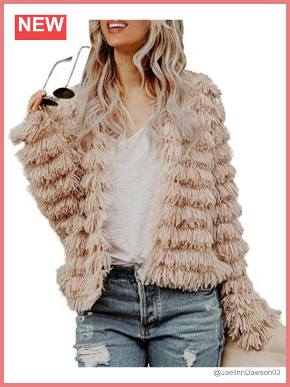 Womens Faux Fur Shaggy Cardigan Vintage Parka Coat